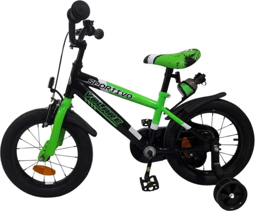 Volare Sportivo Kinderfiets 16" - 1 Versnelling - Groen/Zwart