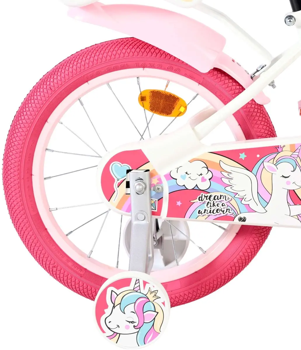 Volare Unicorn Kinderfiets 16 inch - Meisjes - Wit