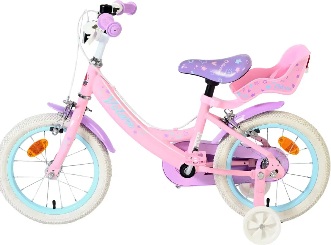 Volare Olivia Kinderfiets 14" - Roze - 1 Versnelling