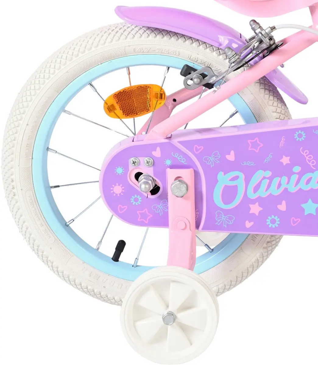 Volare Olivia Kinderfiets 14" - Roze - 1 Versnelling