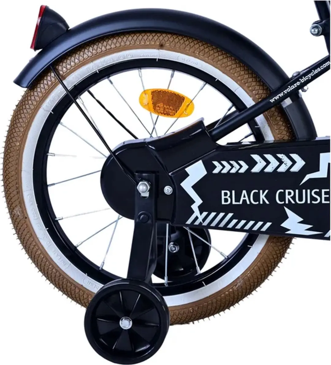 Volare Black Cruiser Kinderfiets 16" - 1 Versnelling - Zwart