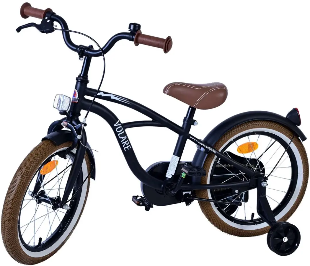 Volare Black Cruiser Kinderfiets 16" - 1 Versnelling - Zwart - afbeelding 6 van 6