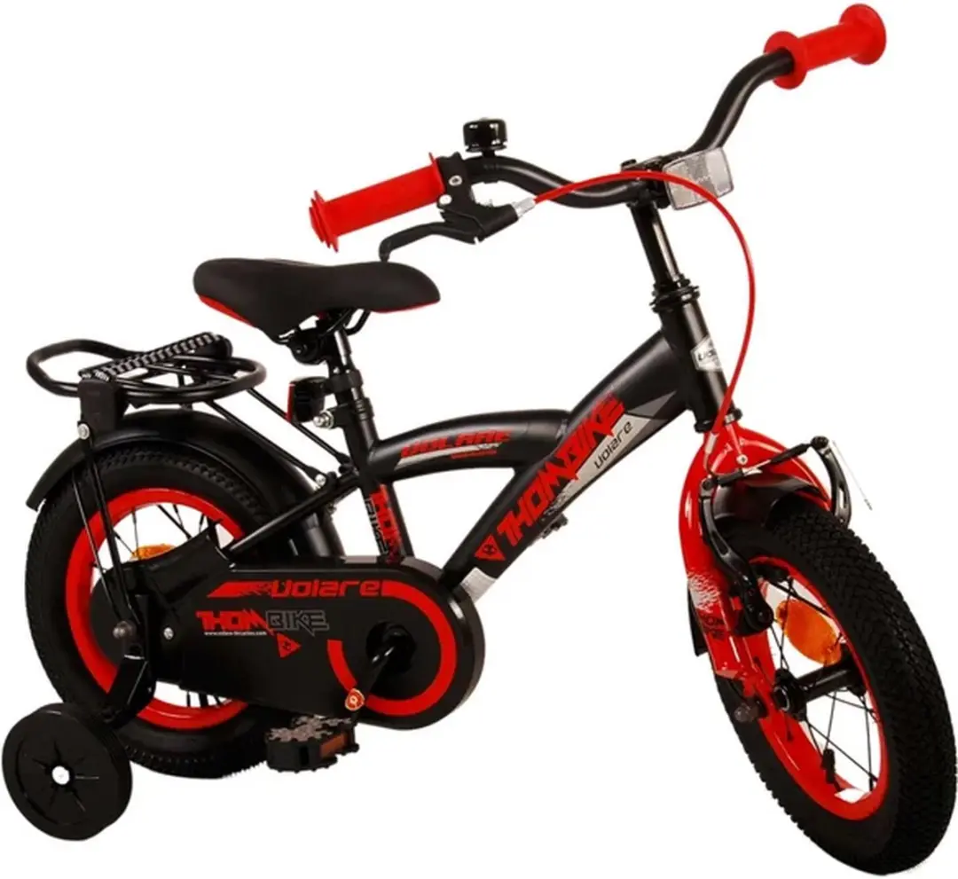 Volare Thombike Kinderfiets 12 inch - 1 Versnelling - Zwart/Rood