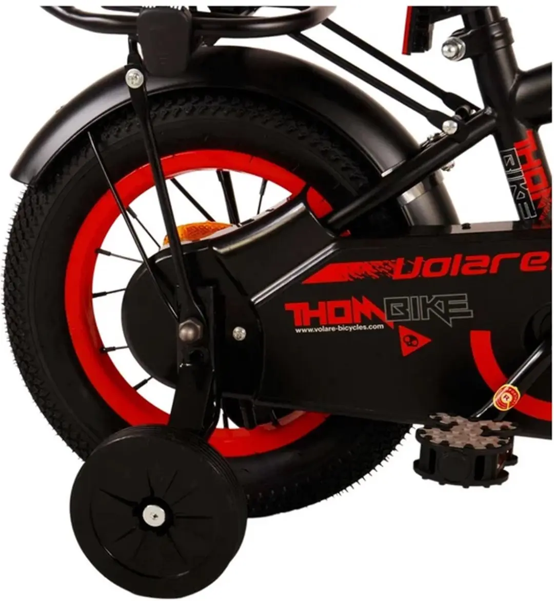 Volare Thombike Kinderfiets 12 inch - 1 Versnelling - Zwart/Rood