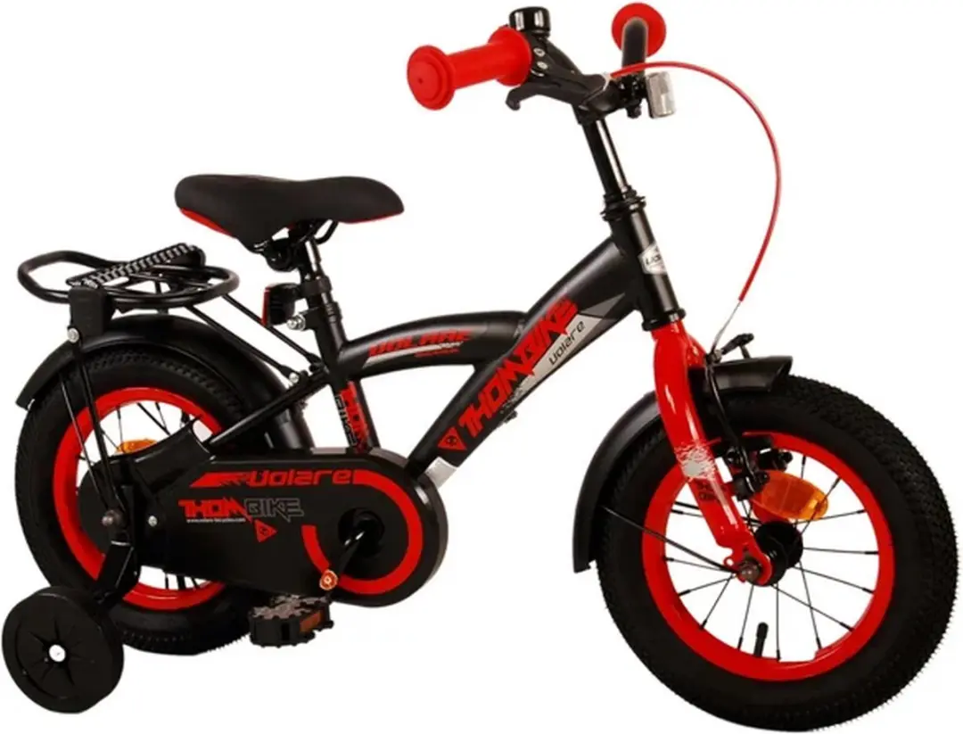Volare Thombike Kinderfiets 12 inch - 1 Versnelling - Zwart/Rood - afbeelding 6 van 6
