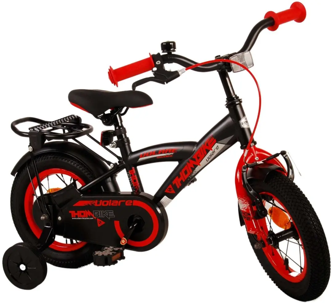 Volare Thombike Kinderfiets 12 inch - 1 Versnelling - Zwart/Rood