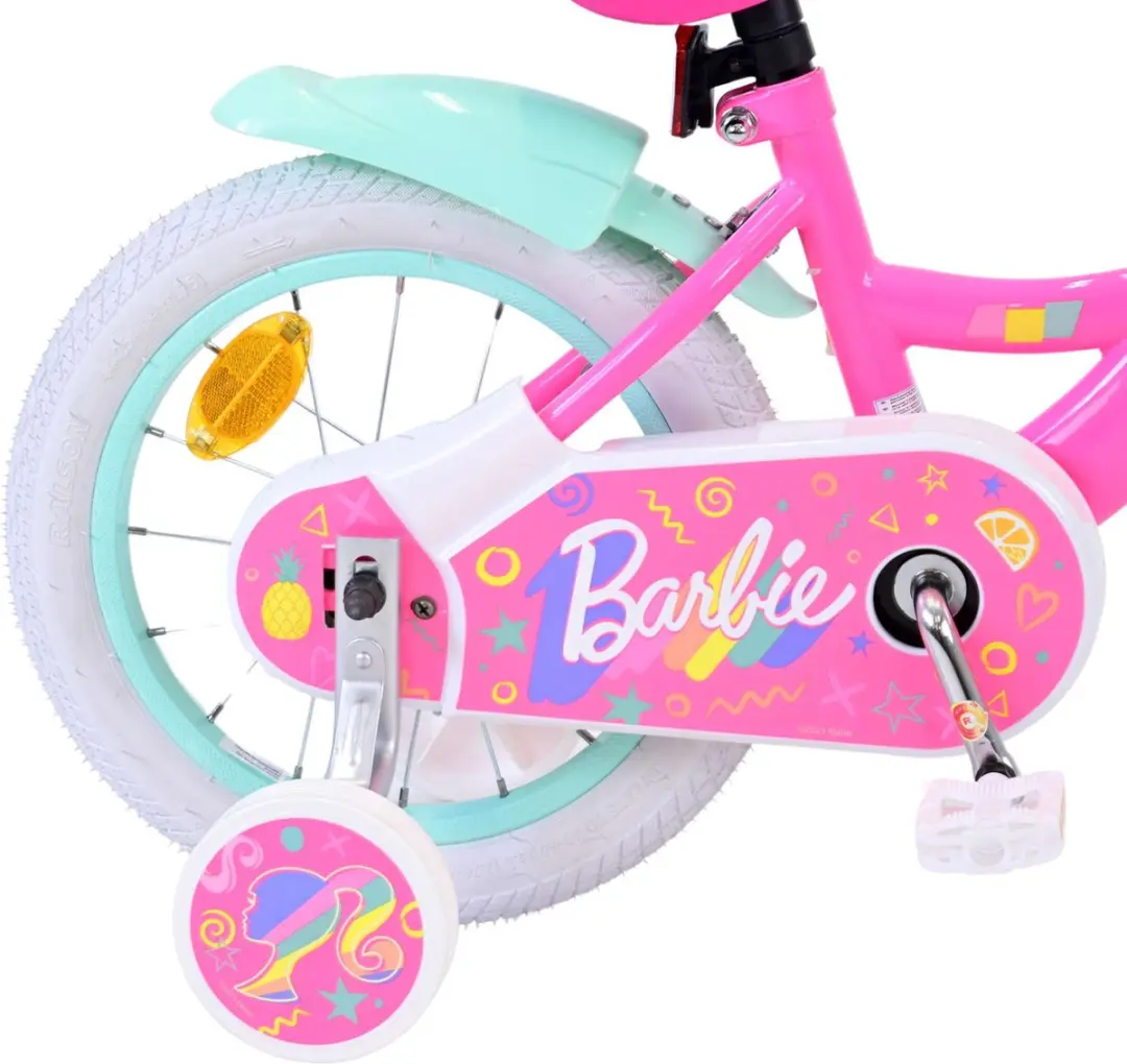 Volare Barbie Kinderfiets 14 inch - Roze/Mintgroen - afbeelding 6 van 6
