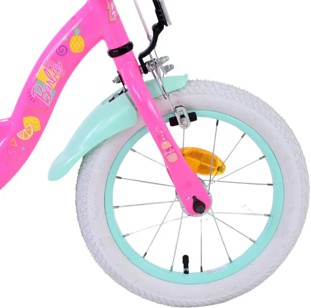 Volare Barbie Kinderfiets 14 inch - Roze/Mintgroen