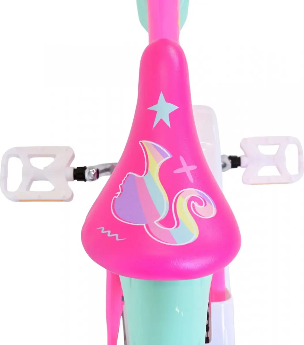 Volare Barbie Kinderfiets 14 inch - Roze/Mintgroen