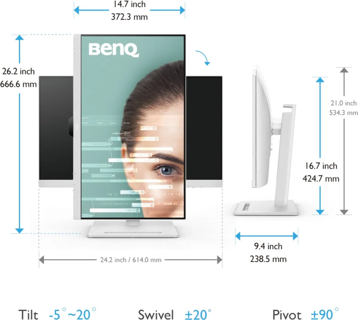 BenQ GW2790QT QHD Monitor 27" - 1440p 75Hz IPS - USB-C 65W
