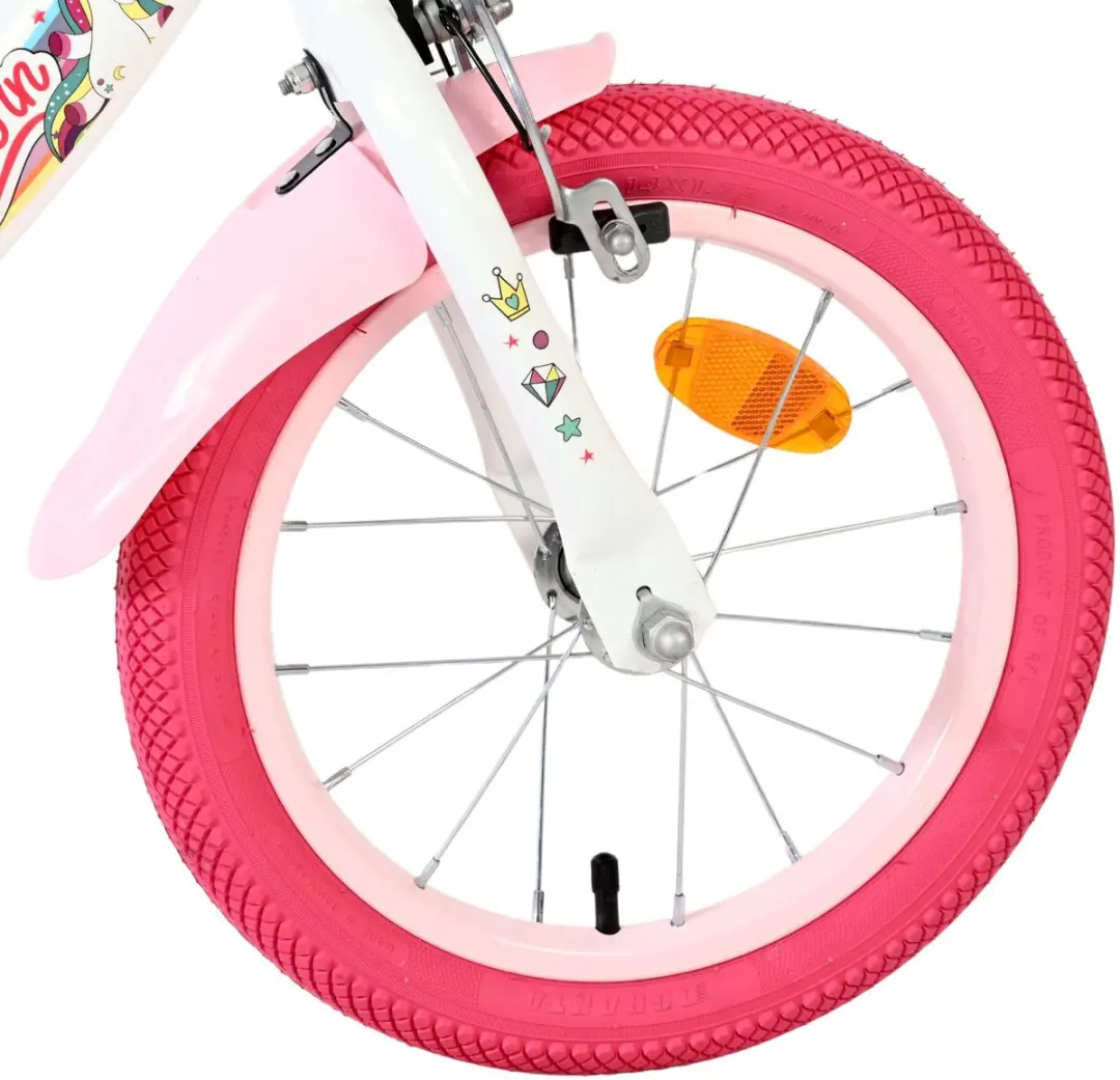 Volare Unicorn Kinderfiets 14 inch - Meisjes - 1 Versnelling - Wit