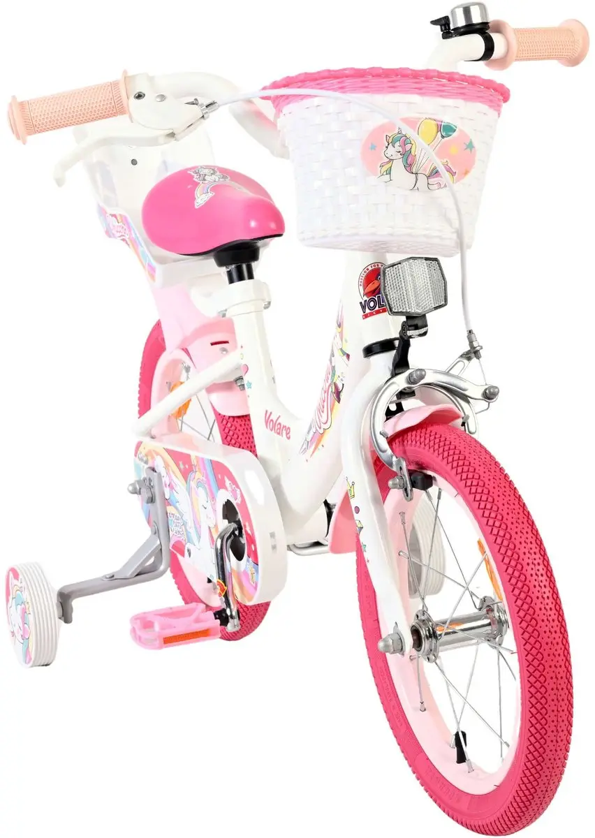 Volare Unicorn Kinderfiets 14 inch - Meisjes - 1 Versnelling - Wit