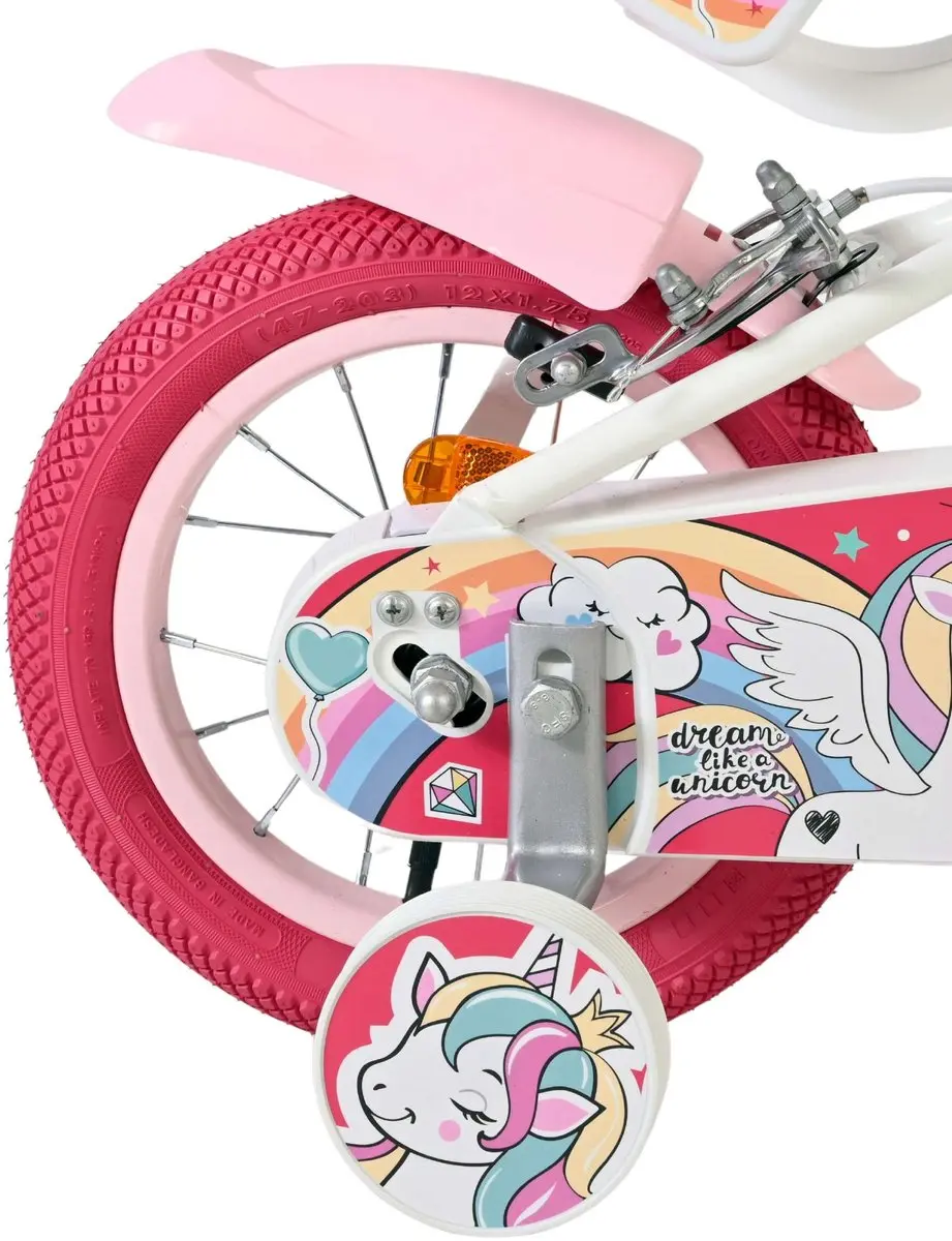 Volare Unicorn Kinderfiets 12 inch - Meisjes - Wit