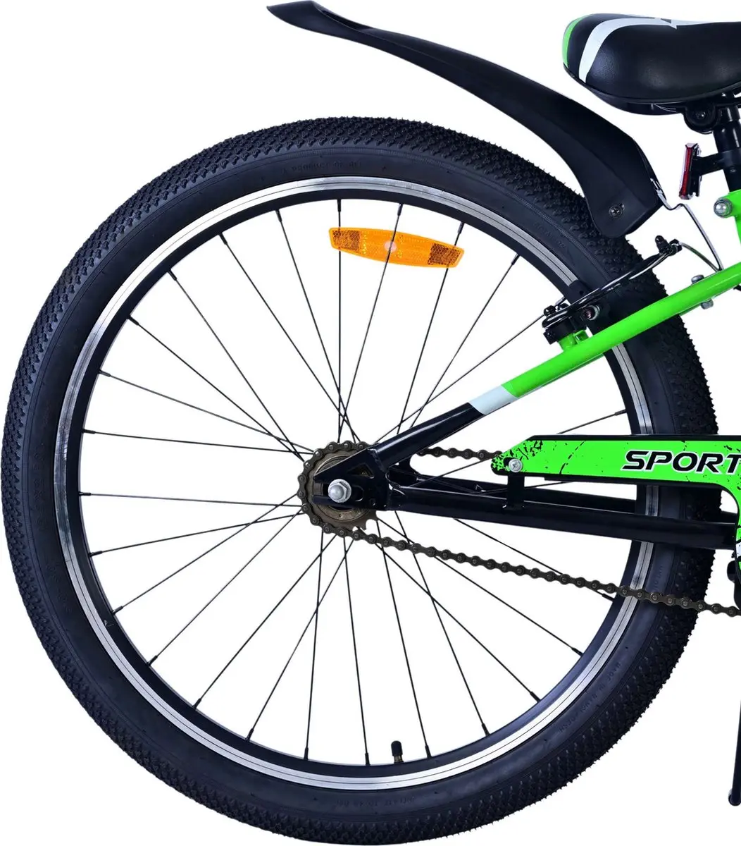 Volare Sportivo Kinderfiets 24 inch - 1 Versnelling - Zwart Groen
