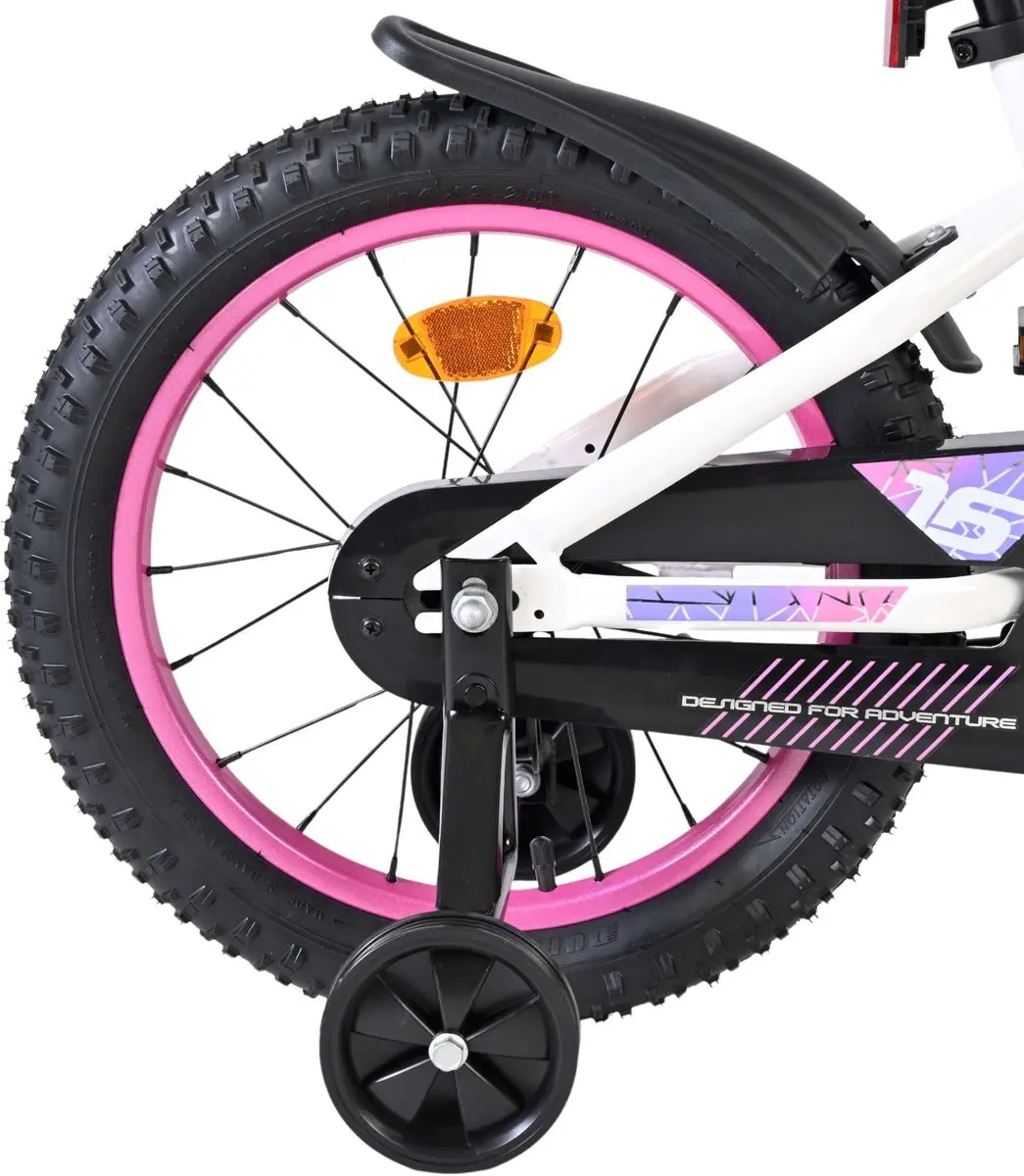 Volare Lily Kinderfiets 16 inch - 1 Versnelling - Wit/Rozes/Paars