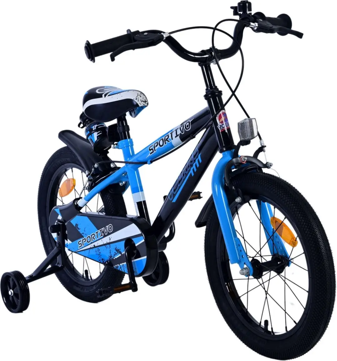 Volare Sportivo Kinderfiets 16 inch - Jongens - Blauw/Zwart - afbeelding 6 van 6