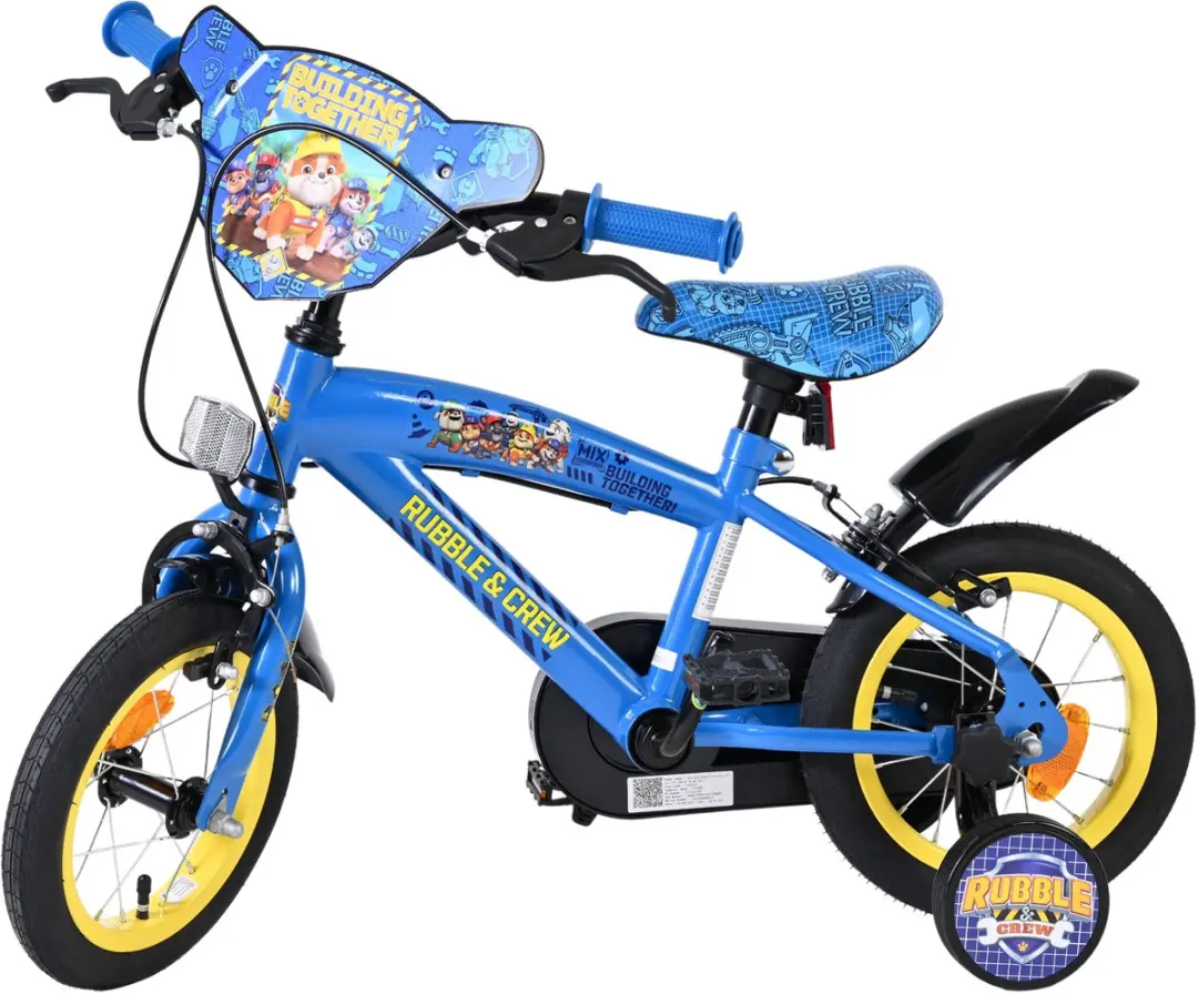 Volare Paw Patrol Rubble & Crew Kinderfiets 12 inch - Blauw - afbeelding 6 van 6