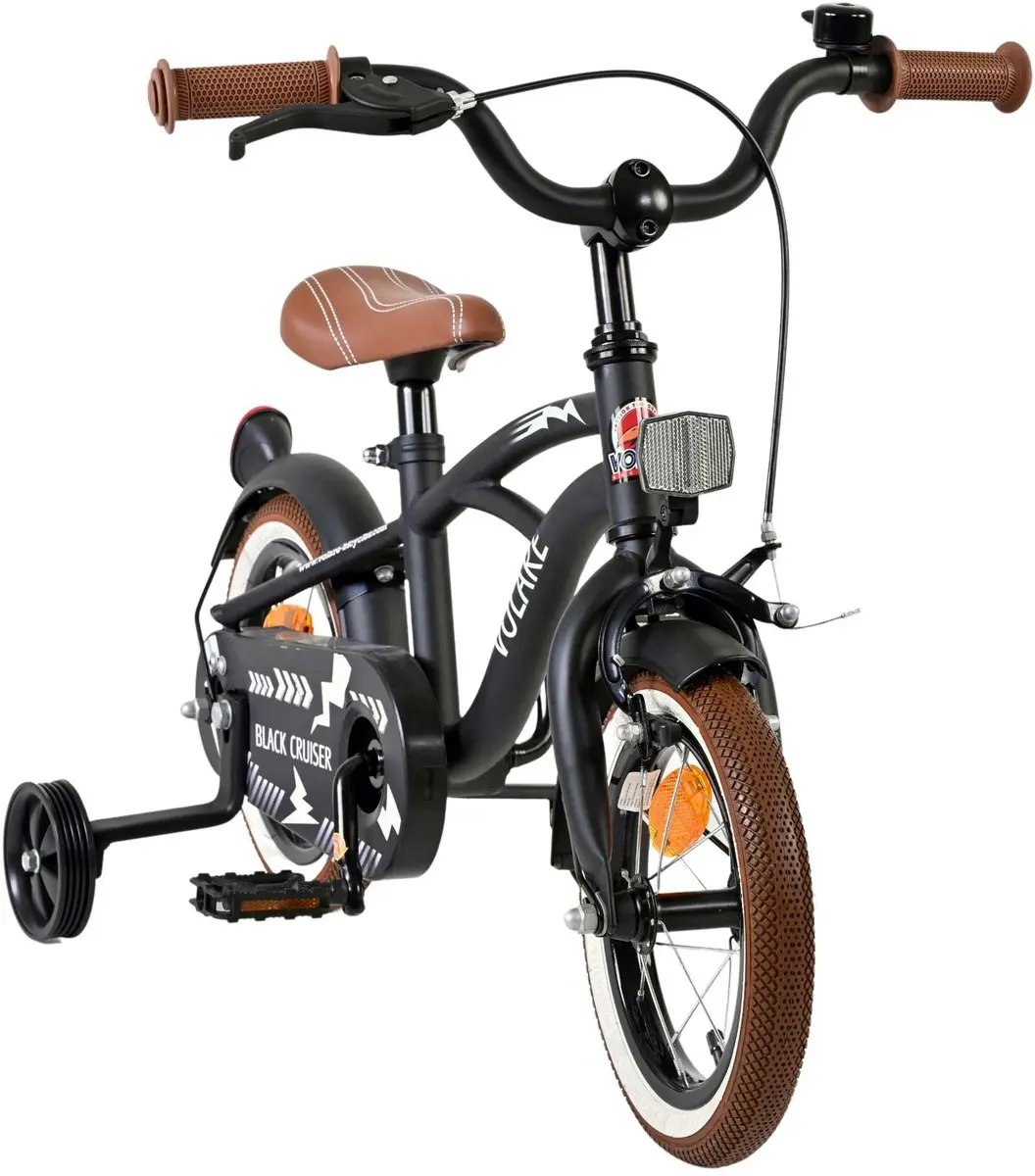 Volare Black Cruiser Kinderfiets 12" - 1 Versnelling - Zwart - afbeelding 6 van 6