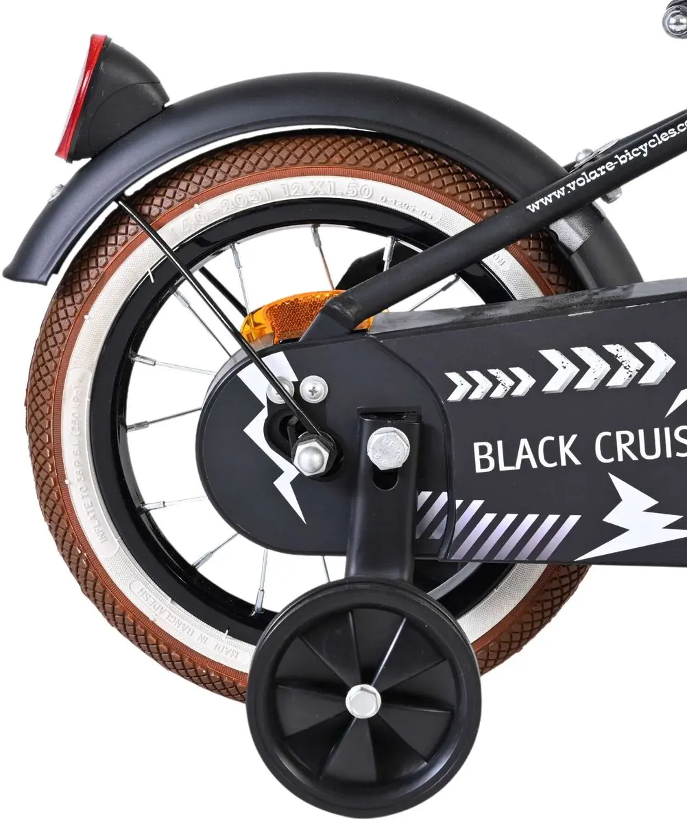Volare Black Cruiser Kinderfiets 12" - 1 Versnelling - Zwart