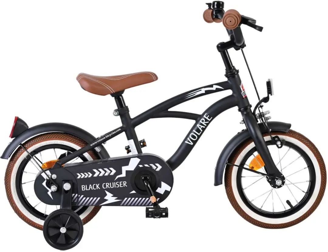 Volare Black Cruiser Kinderfiets 12"