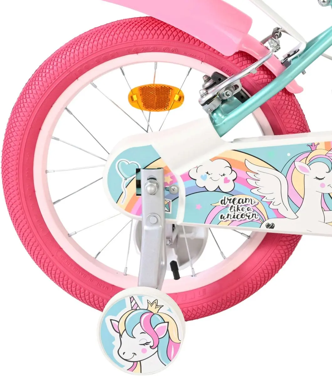 Volare Unicorn Kinderfiets 16" - Groen - 1 Versnelling
