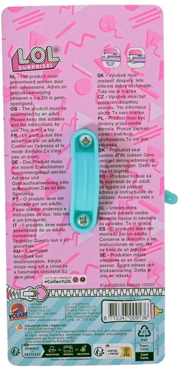 Volare Dolls Fietsbel Roze - afbeelding 4 van 4