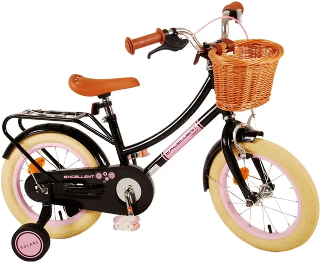 Volare Excellent Kinderfiets 14" - Meisjes - 1 Versnelling - Zwart