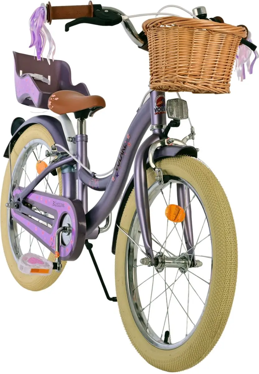 Volare Blossom Kinderfiets 18 inch - Paars - Twee handremmen