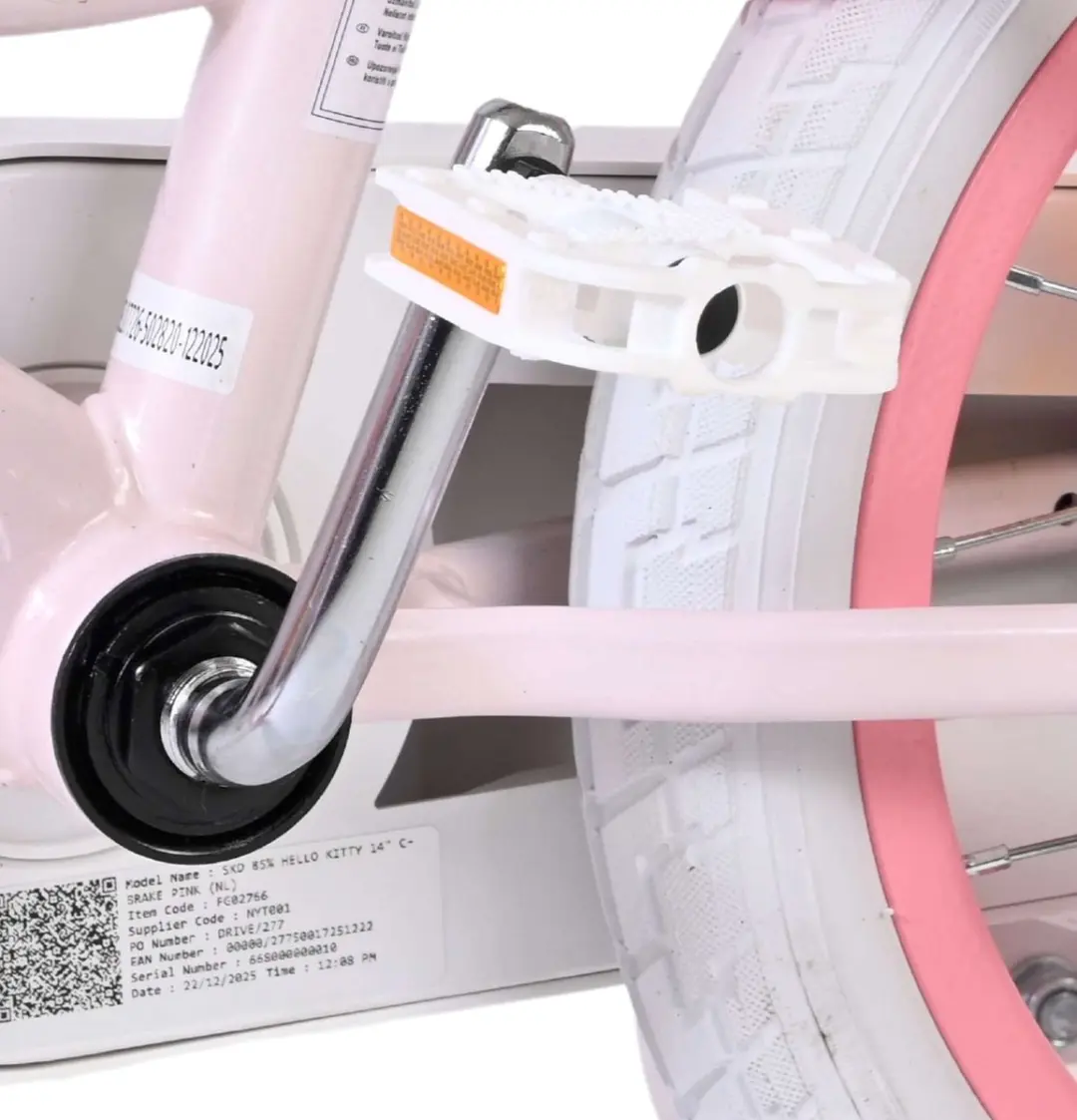 Volare Hello Kitty Kinderfiets 14 inch - Roze - afbeelding 6 van 6