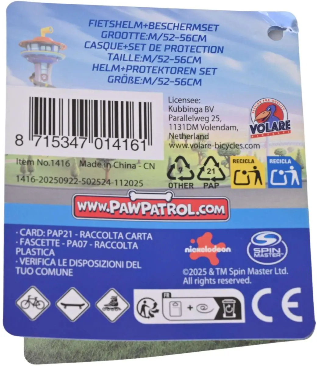 Volare Paw Patrol Protectieset - Blauw