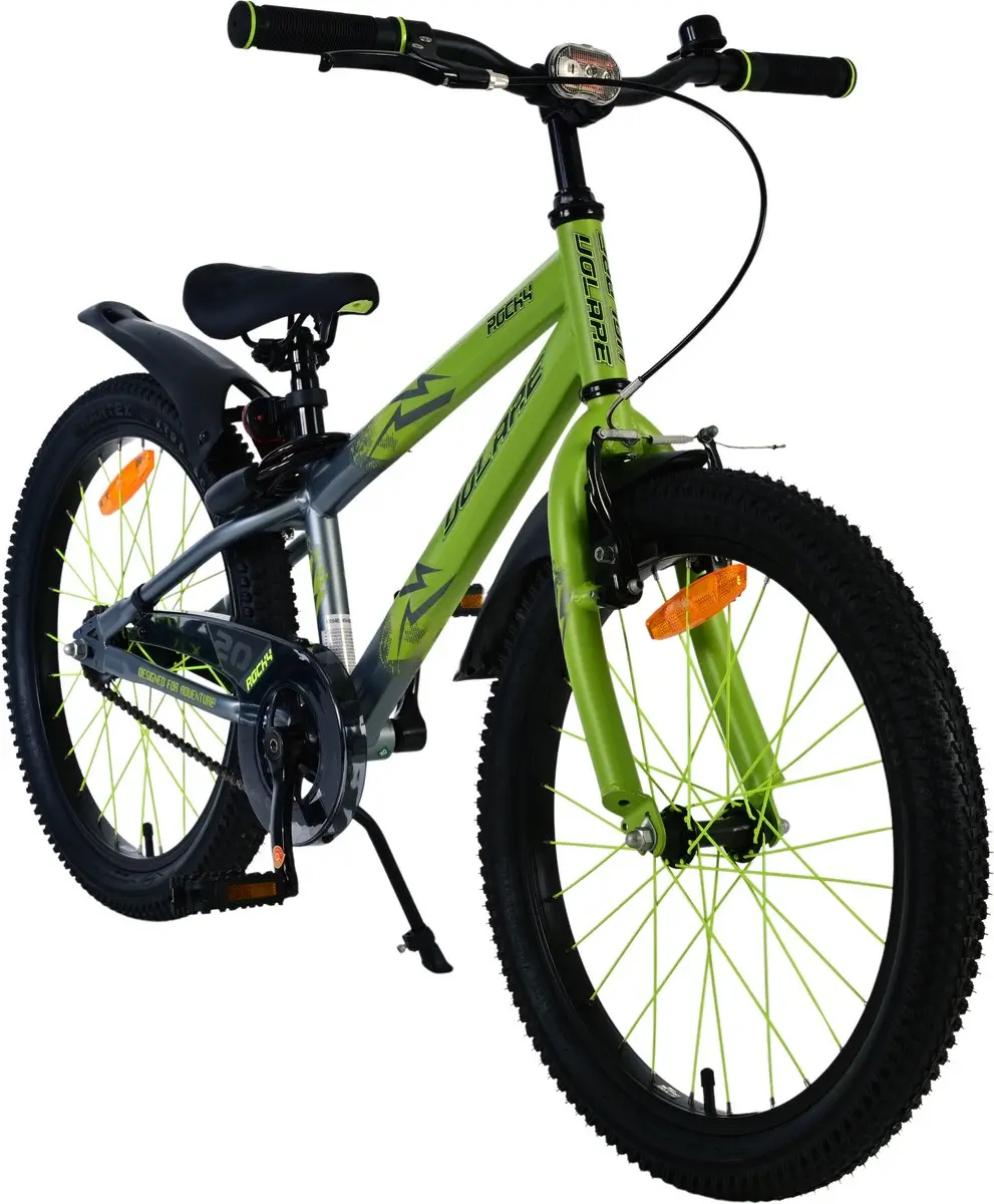 Volare Rocky Kinderfiets 20" - 1 Versnelling - Groen/Zwart