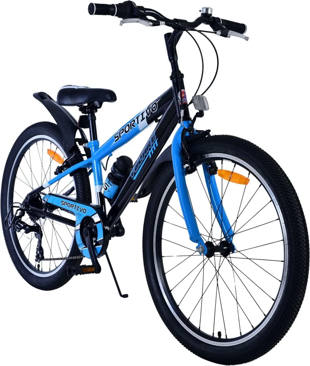 Volare Sportivo Kinderfiets 24 inch 7 Speed - Zwart/Blauw