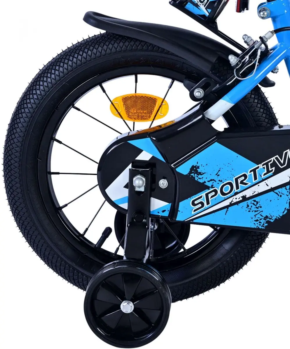 Volare Sportivo Kinderfiets 14 inch - Jongens - Blauw/Zwart - afbeelding 3 van 6