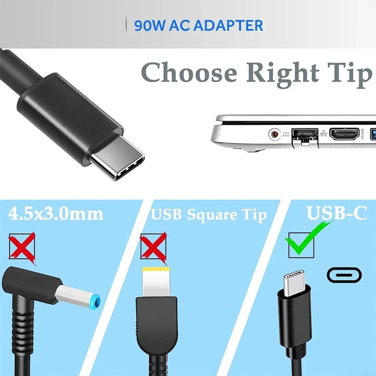 Dell DA90PM170 USB-C Oplader 90W - Zwart