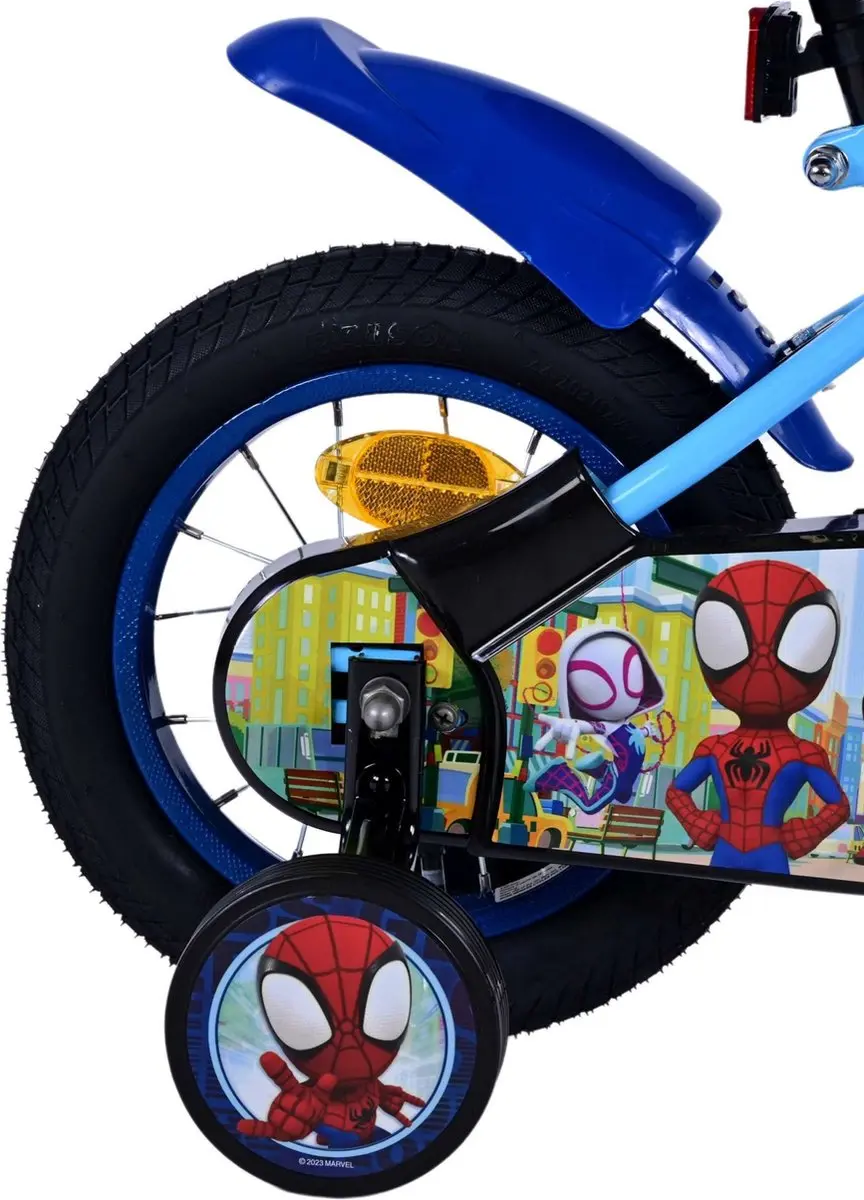 Volare Spidey Kinderfiets 12 inch - 1 Versnelling - Blauw/Geel
