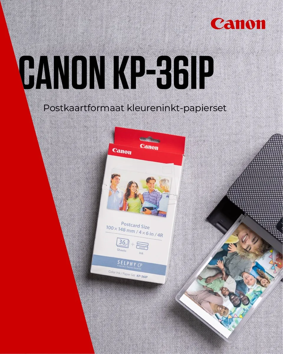 Canon KP-36IP Instant Fotopapier - 36 Stuks - Ansichtkaartformaat - o.a. SELPHY CP780/CP790