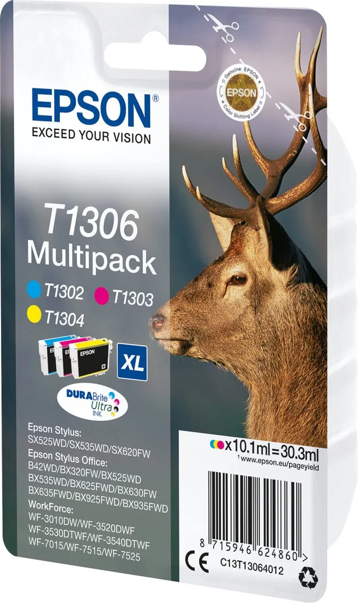 Epson T1306 Inktcartridge Multipack - XL Kleur