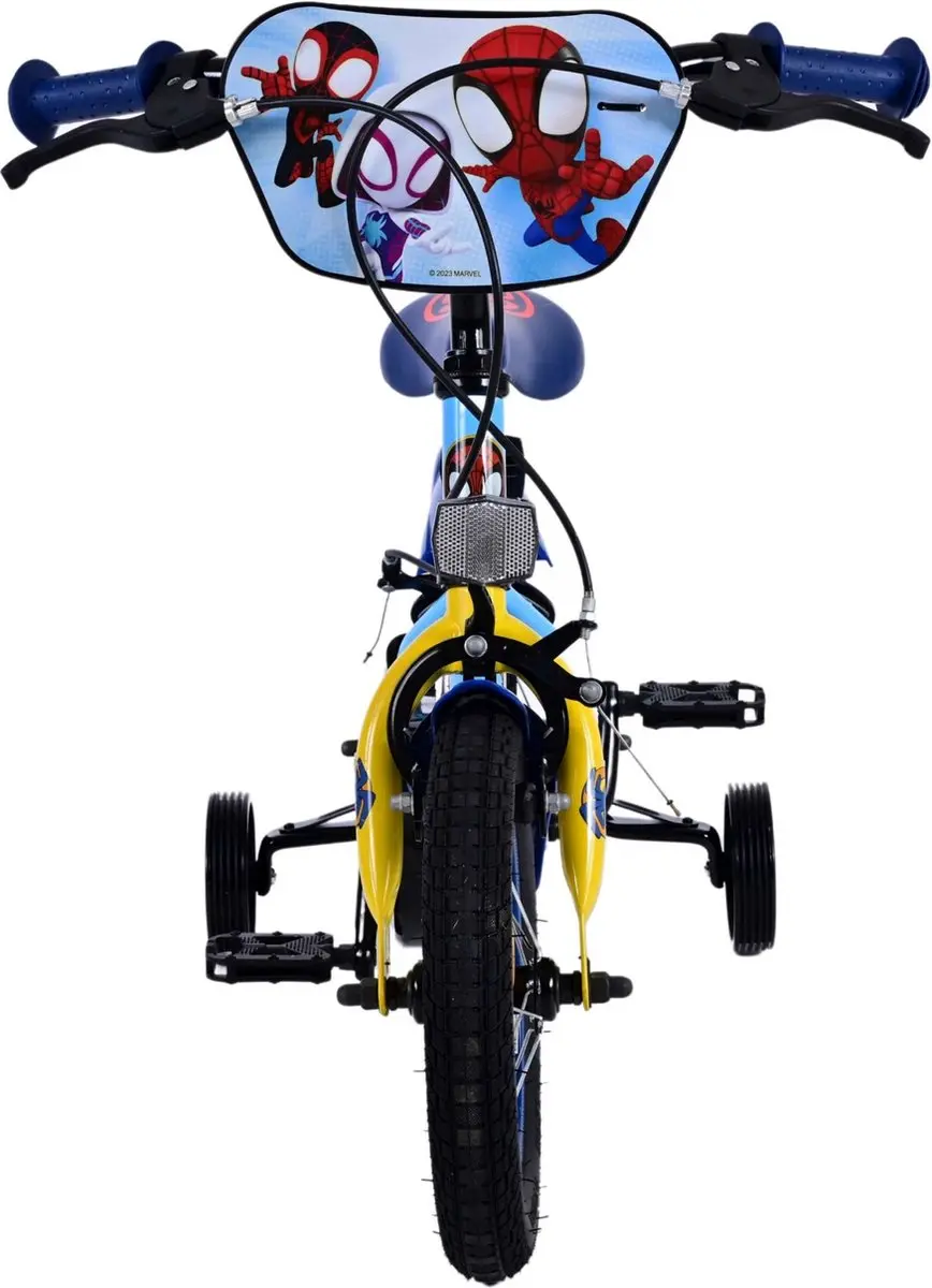 Volare Spidey Kinderfiets 12 inch - Blauw/Geel - 1 Versnelling