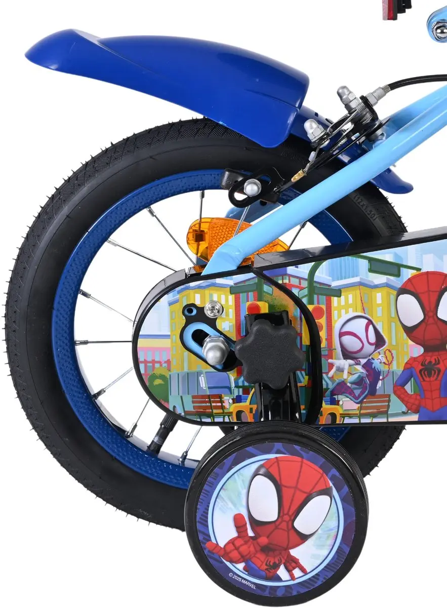 Volare Spidey Kinderfiets 12 inch - Blauw/Geel - 1 Versnelling