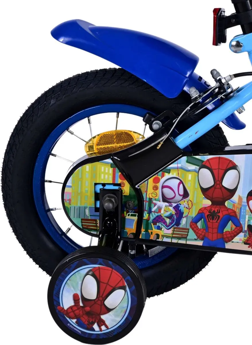 Volare Spidey Kinderfiets 12 inch - Blauw/Geel - 1 Versnelling