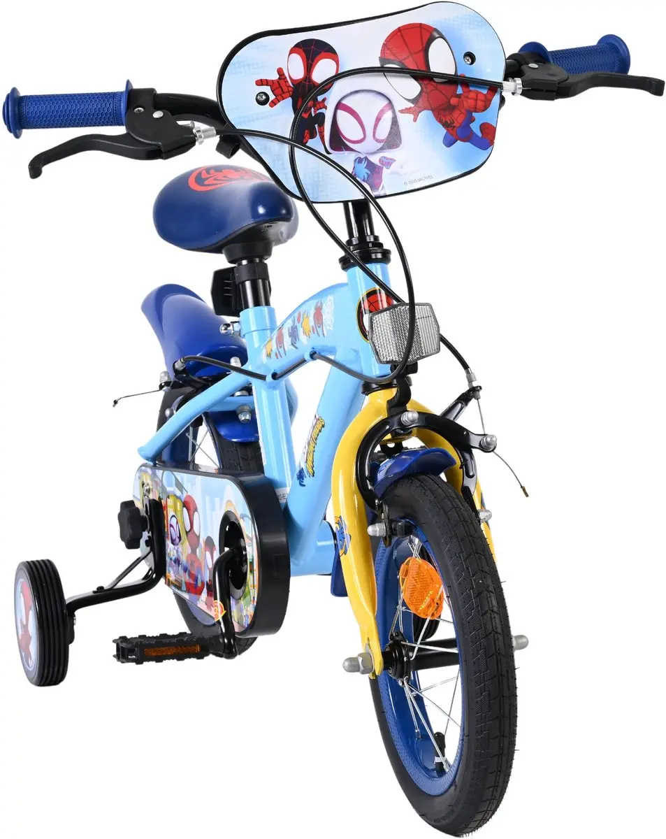 Volare Spidey Kinderfiets 12 inch - Blauw/Geel - 1 Versnelling