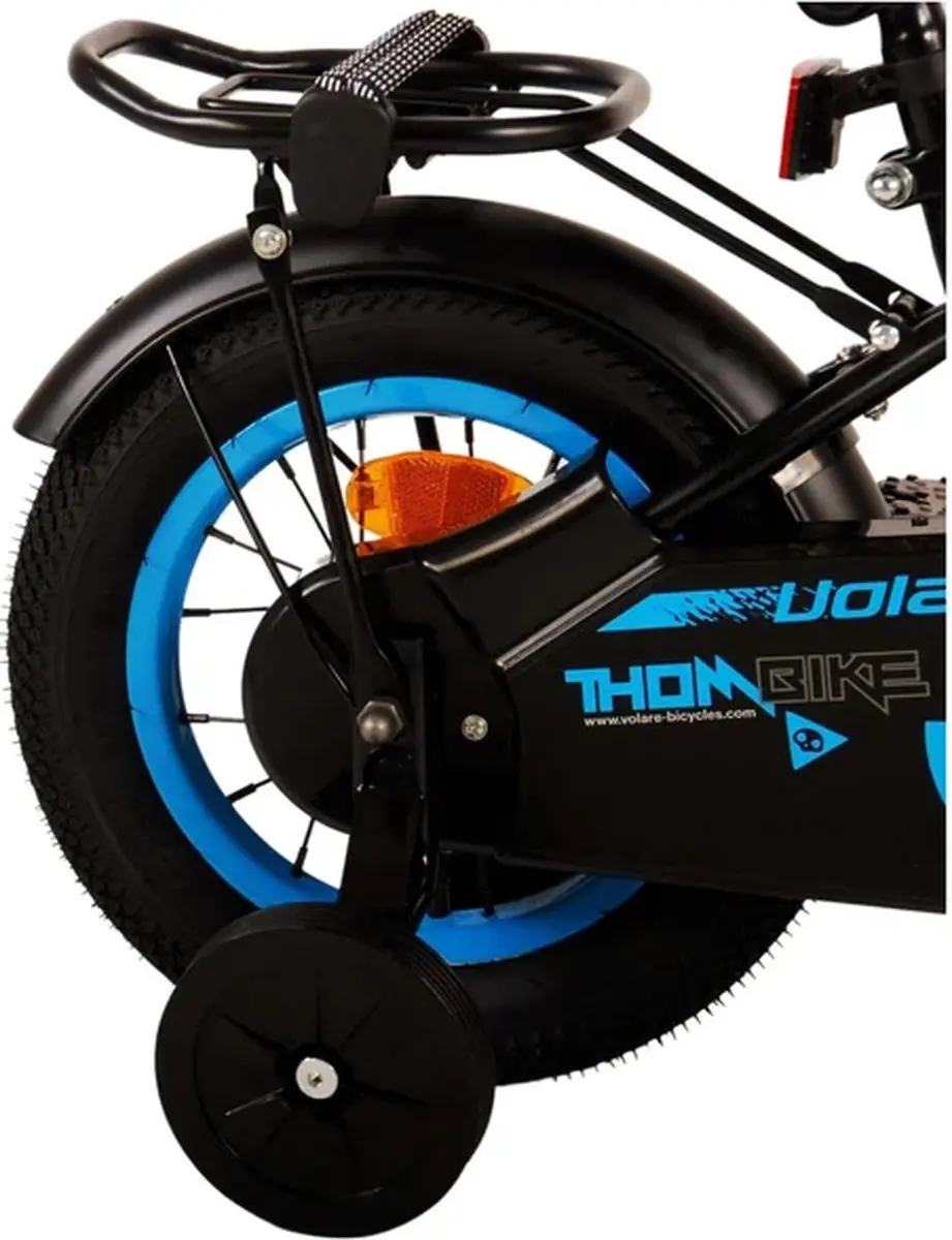Volare Thombike Kinderfiets 12" - 1 Versnelling - Zwart/Blauw