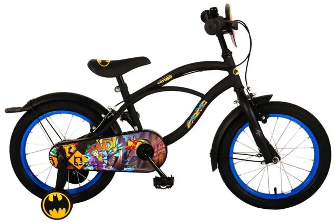 Volare Batman Kinderfiets 16 inch - Zwart - 2 Handremmen