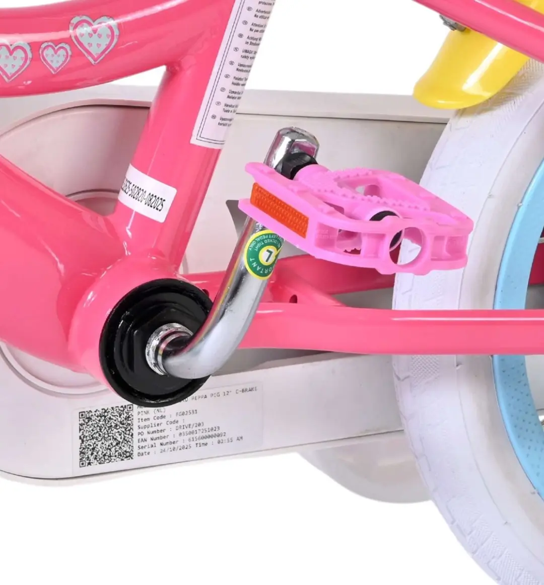 Volare Peppa Kinderfiets 12 inch - Roze