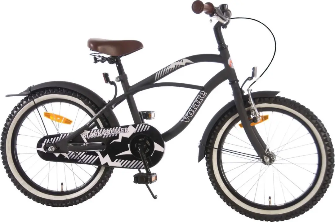 Volare Black Cruiser Kinderfiets 18 inch - Jongens - 95% afgemonteerd