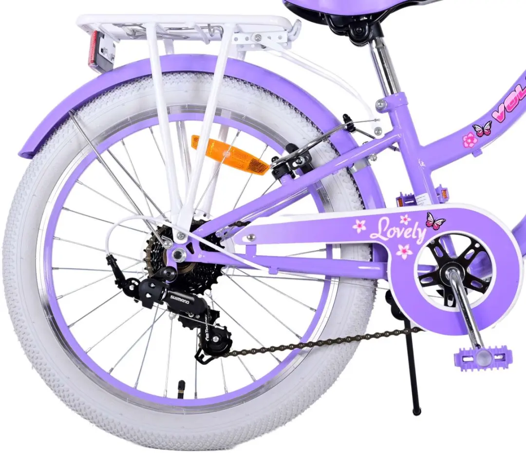 Volare Lovely Kinderfiets 20 inch - 7 Versnellingen - Paars/Wit