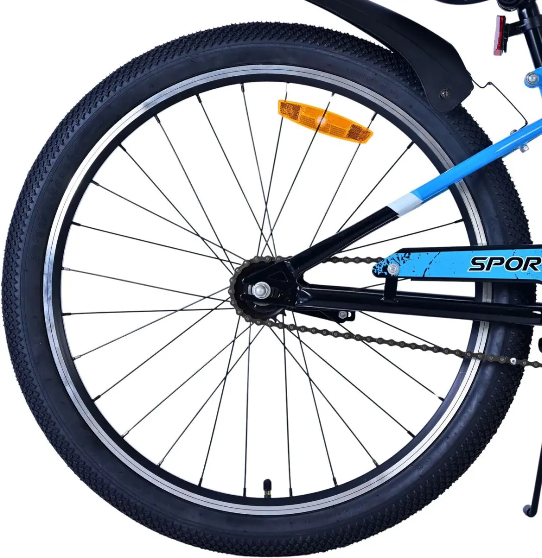 Volare Sportivo Kinderfiets 24 inch - 1 Versnelling - Zwart/Blauw