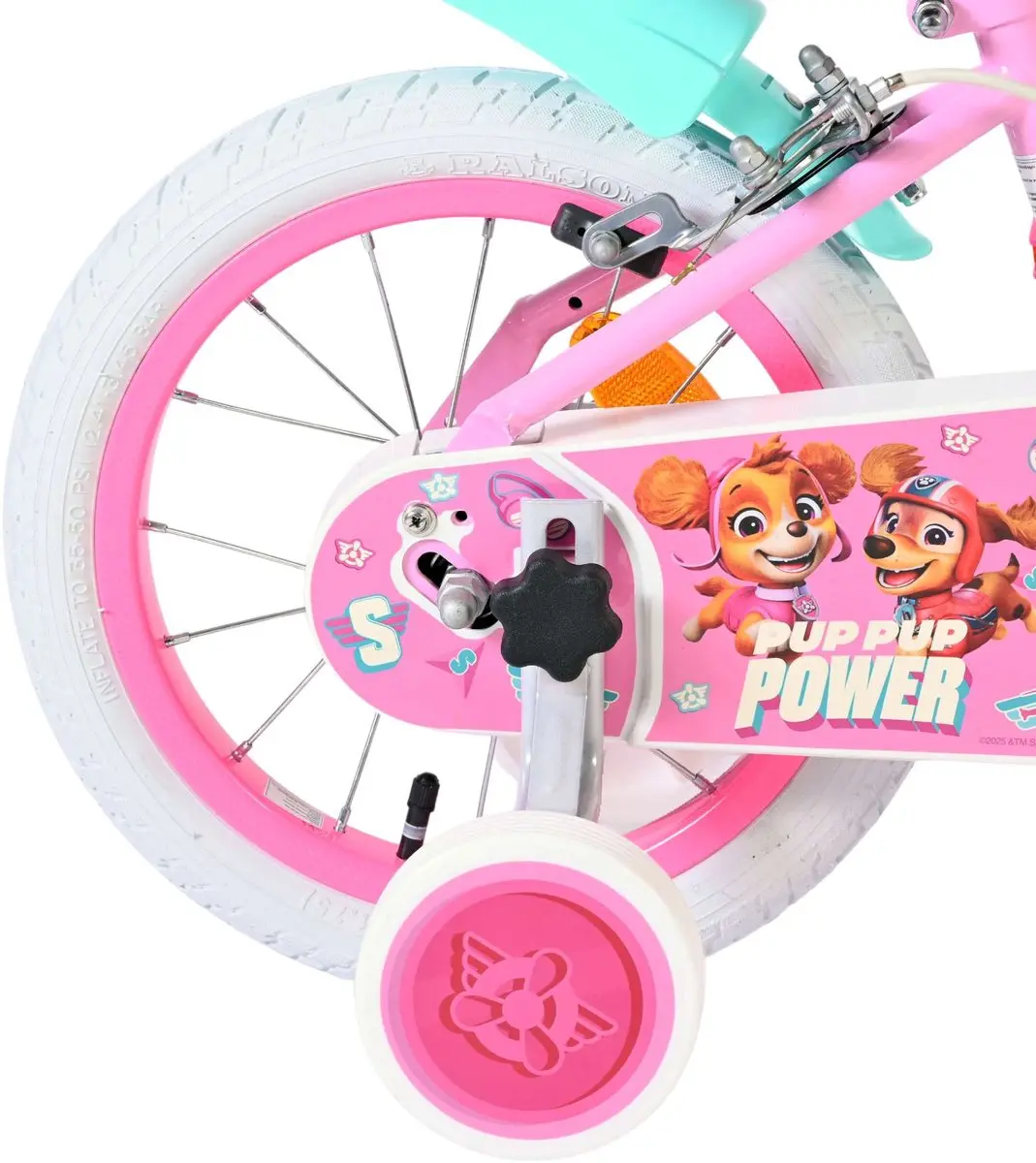 Volare Paw Patrol Kinderfiets 14 inch - Roze - Twee handremmen - afbeelding 6 van 6