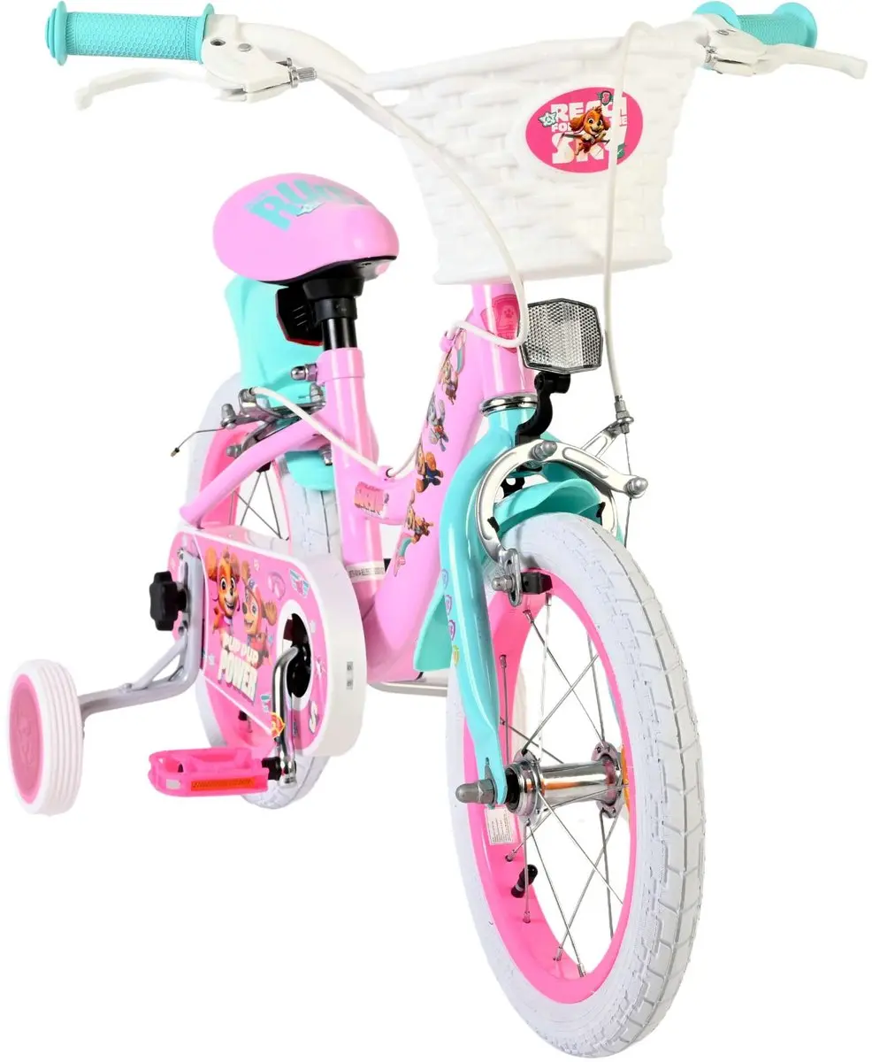 Volare Paw Patrol Kinderfiets 14 inch - Roze - Twee handremmen