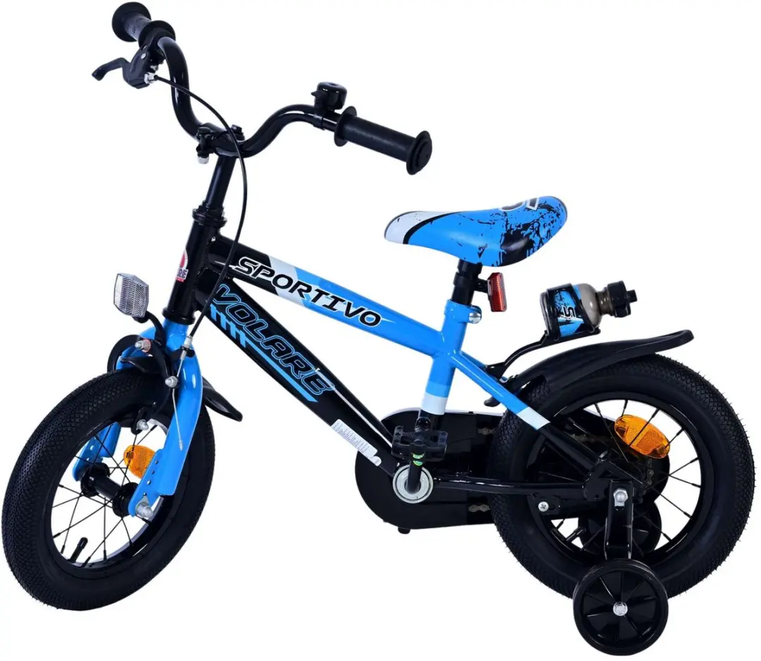Volare Sportivo Kinderfiets 12" - 1 Versnelling - Blauw/Zwart